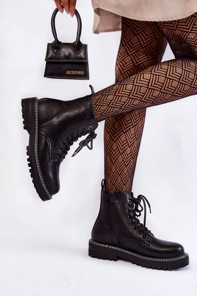 Чоботи жіночі на платформі Big Star KK274538 Чорні