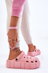 Жіночі поролонові кросівки на платформі Crocs Pink Beckett