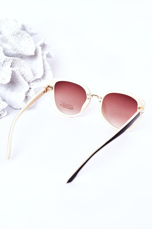 Жіночі сонцезахисні окуляри метелики коричнево-бежеві омбре