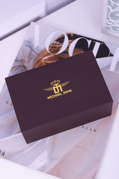 Жіночий срібний годинник Michael John з цирконами, набір двох браслетів