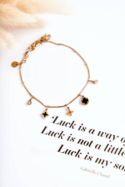 Жіночий браслет на ногу з орнаментом золото