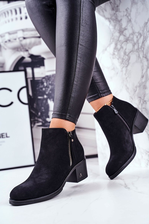 Жіночі чоботи на високому каблуці Black Blanche