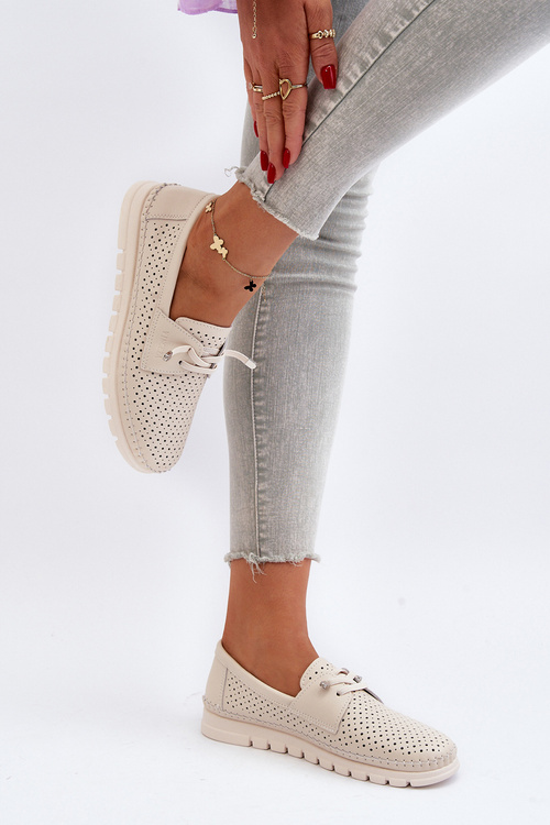 Жіночі бежеві шкіряні туфлі Darnissa