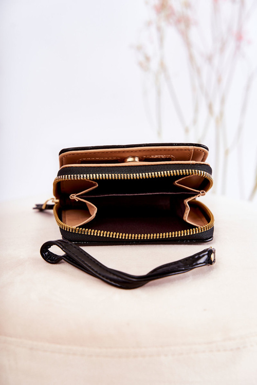 Жіночий маленький гаманець з орнаментом Чорний Санчос