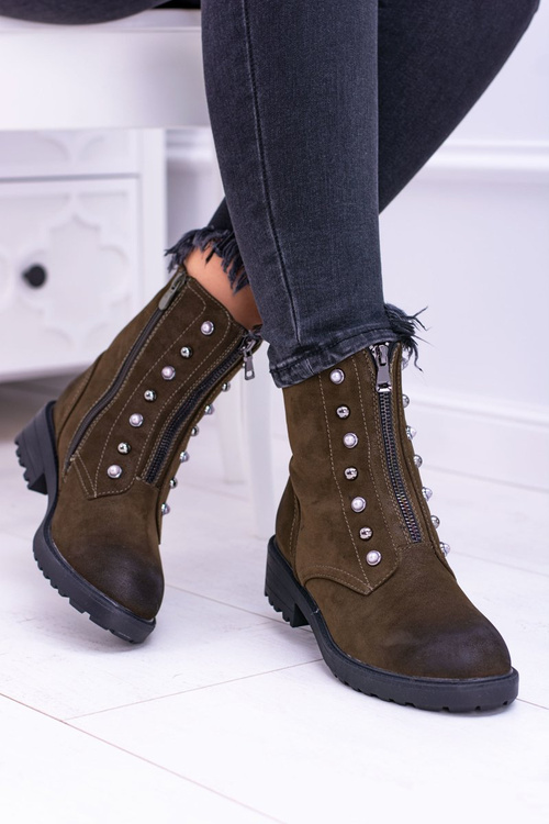 Чоботи жіночі утеплені Trappers хакі Dowito