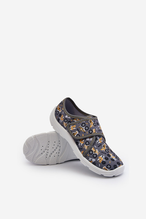 Зручні тапочки для хлопчика на липучці Befado 974Y552 сірий