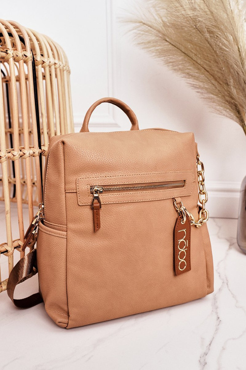 Жіночий шкіряний рюкзак NOBO NBAG-K1800 бежевий