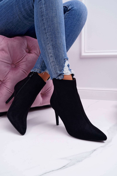 Жіночі чоботи на шпильці замшеві Famaq