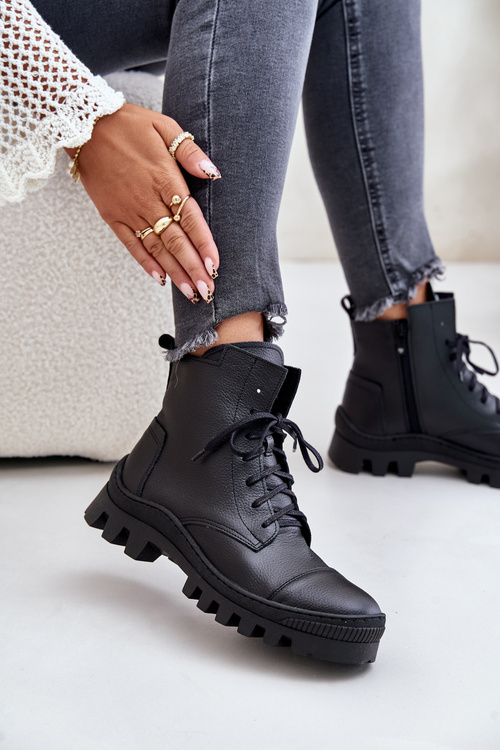 Жіночі черевики Zazoo 2831 з натуральної шкіри чорного кольору