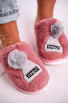 Жіночі пухнасті тапочки з шапочкою та помпоном, рожеві, зберігають тепло