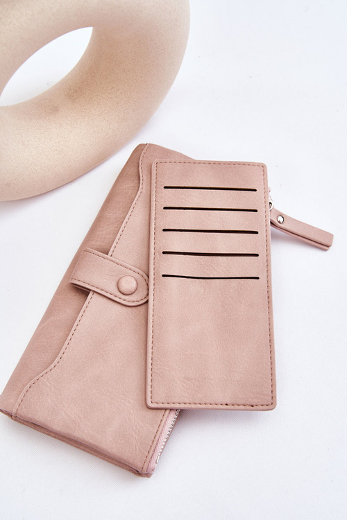 Гаманець жіночий великий місткий рожевий Evina