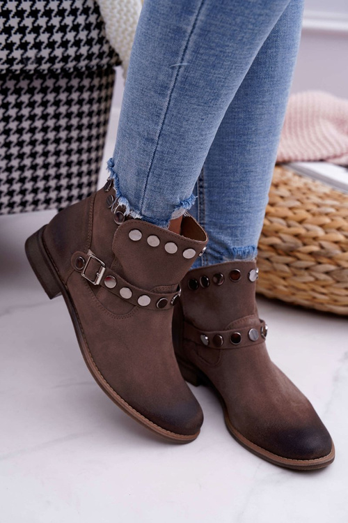 Жіночі бежеві велюрові чоботи Exquisite 1172