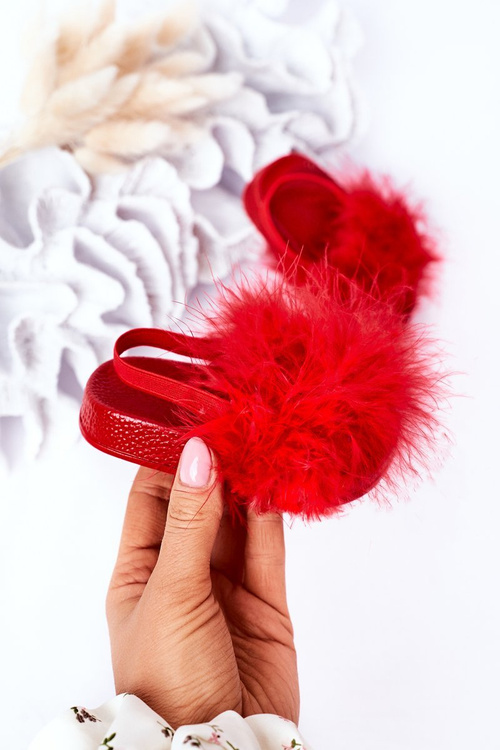 Дитячі гумові тапочки з екохутром Red Skylar