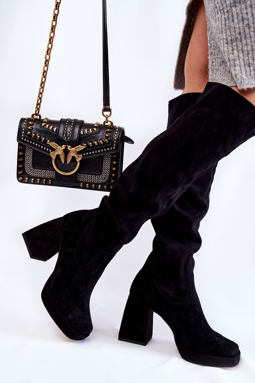 Жіночі замшеві чоботи Kessler чорного кольору