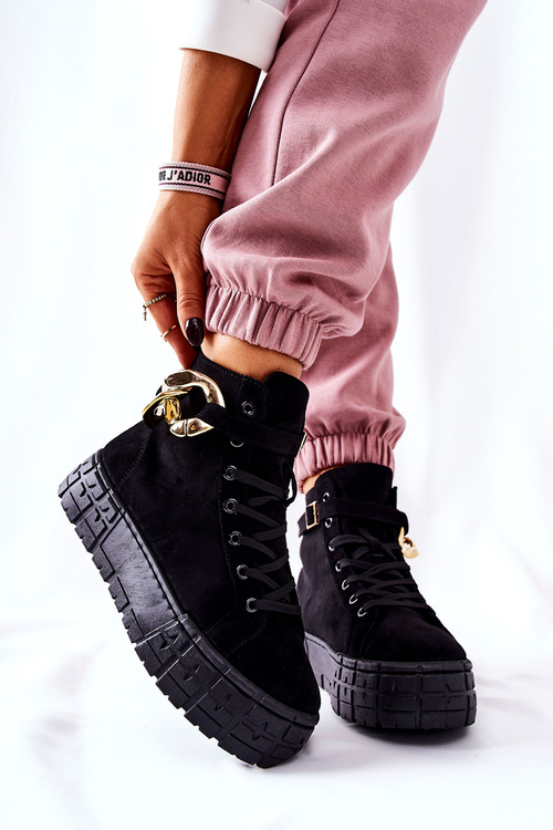 Високі кросівки на платформі Чорні Evenia