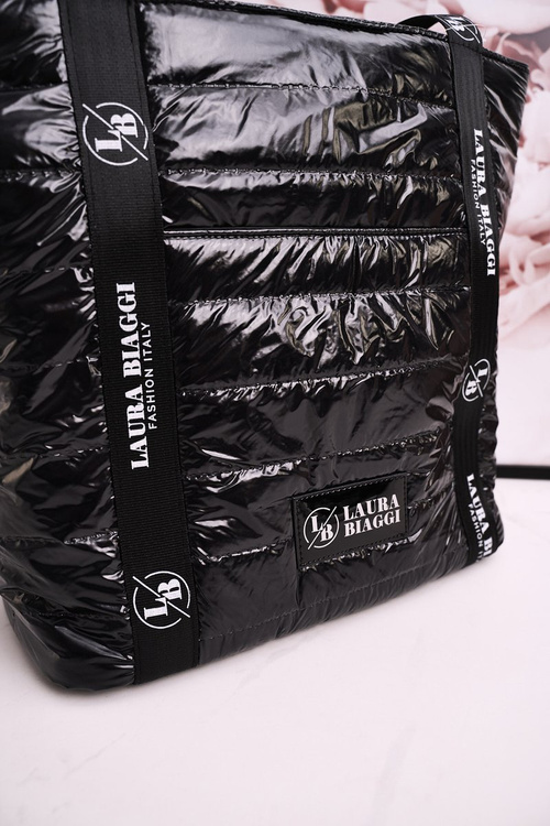 Велика сумка LAURA BIAGGI Чорно-білий логотип