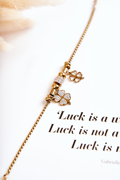 Елегантний жіночий браслет "Клювер" із золотим кубічним цирконієм