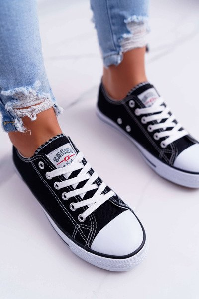 Чорно-білі жіночі низькі кросівки Smith