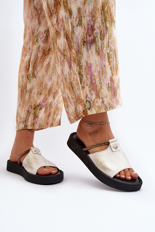 Шкіряні жіночі босоніжки Zazoo 2659/005 срібло