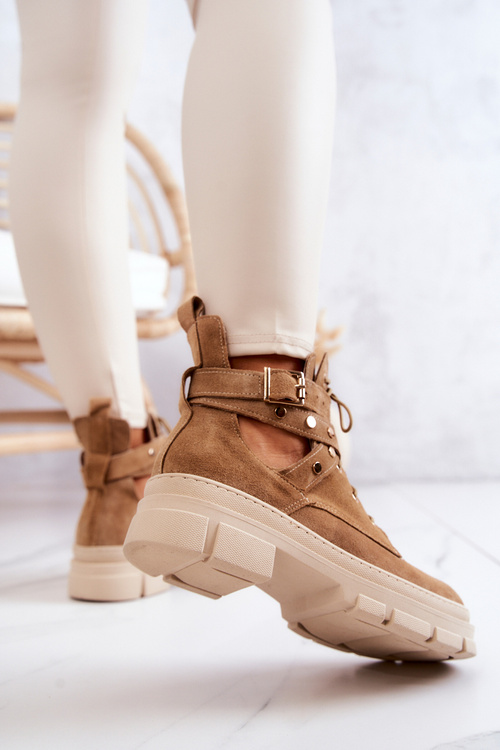 Замшеві жіночі чоботи з вирізами Camel Everly