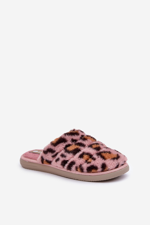 Жіночі Пухнасті Тапочки Леопард Inblu EK000008 Рожеві