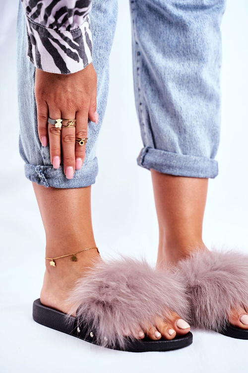 Жіночі шорти з натуральним хутром світло-сірі бушидо