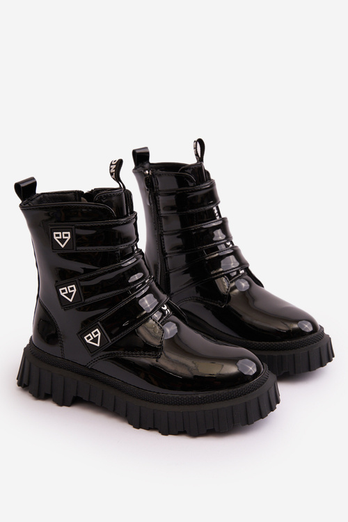 Чорні чоботи на підкладці для дівчинки