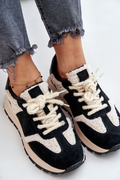 Теплі жіночі шкіряні кросівки Big Star OO274A318 HI-POLY SYSTEM Чорні