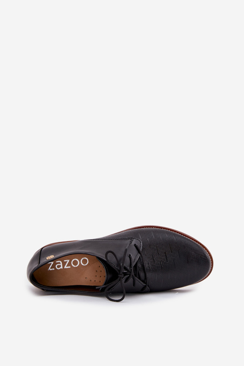 Жіночі шкіряні елегантні шнурівки Zazoo 4238 Чорні