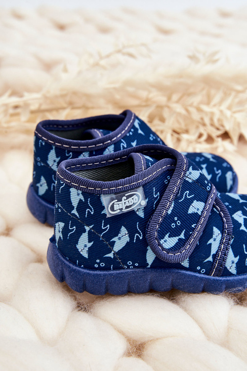 Дитяче взуття тапочки Befado Sharks 465P089 Navy Blue