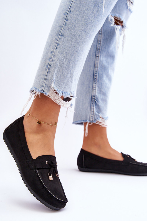 Класичні замшеві лофери чорні Good Time