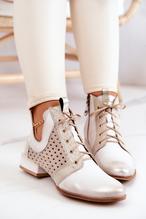 Чоботи шкіряні Maciejka 05541-25 Світло-бежевий