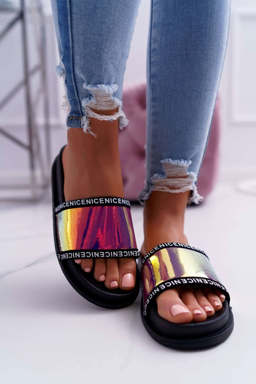 Жіночі рожеві шльопанці Nerdo з переливами