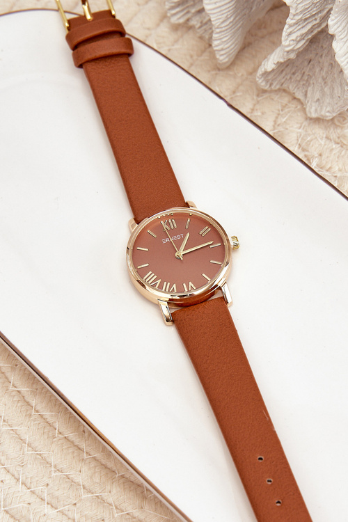 Коричневий жіночий годинник Ernest E97316