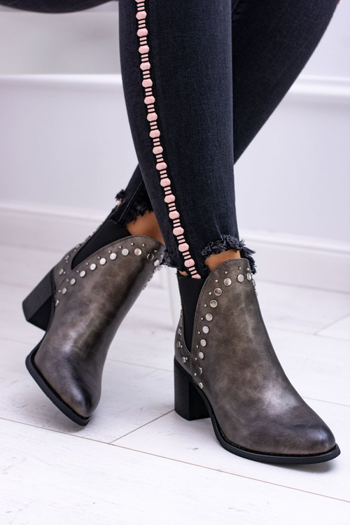 Жіночі чоботи Savage зі стразами на шпильці