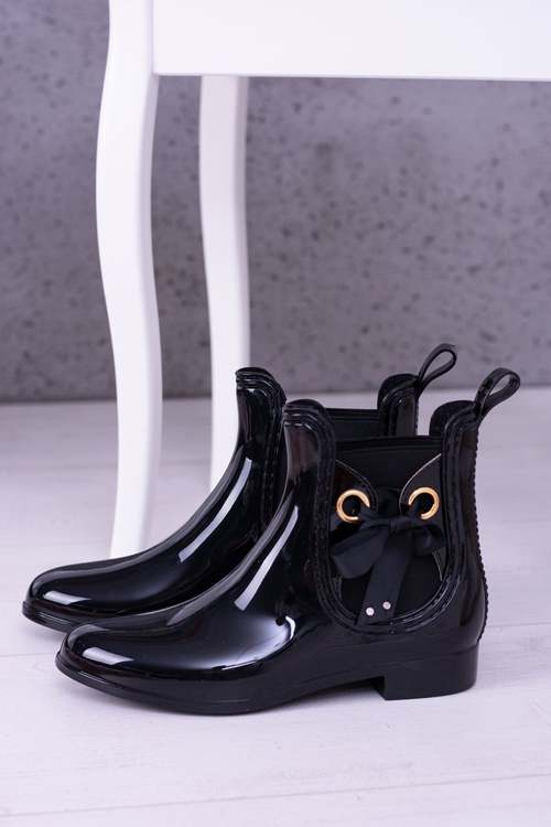 Чорні лаковані жіночі калоші Черевики челсі Someday