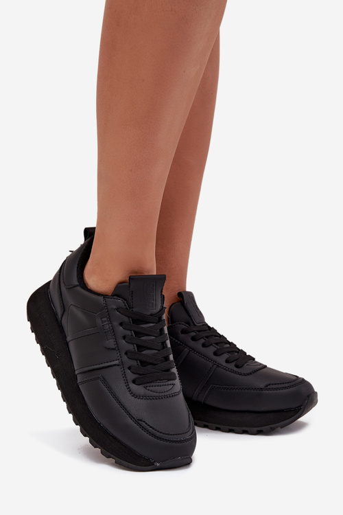 Жіночі Шкіряні Кросівки На Платформі Big Star OO274573 Hi-Poly System Чорні