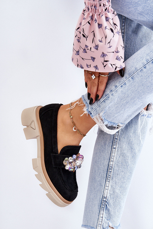 Жіночі туфлі лофери з орнаментом Black Issac