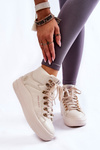 Жіночі високі кросівки Cross Jeans KK2R4027C бежевого кольору