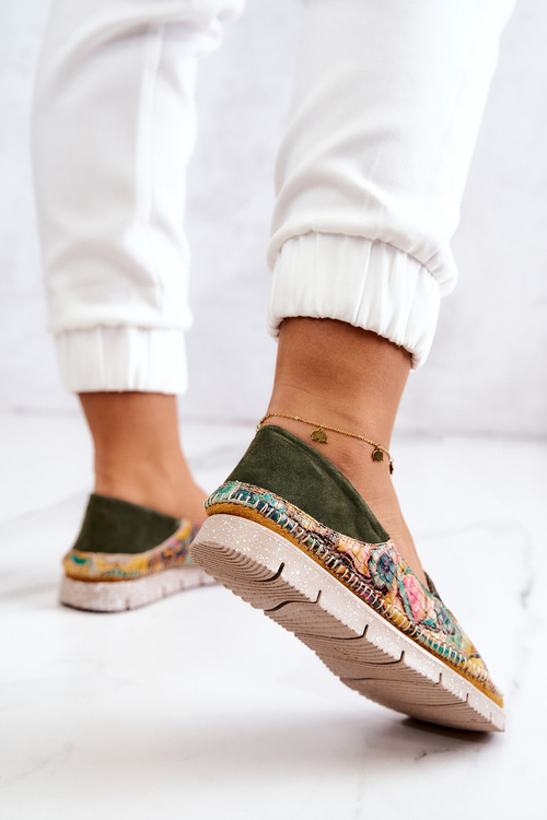 Жіночі шкіряні лофери Maciejka 05434-09 Зелений