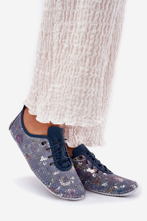 Жіночі Шкіряні Човники З Природної Шкіри З Малюнком Artiker 56C2691 Сині