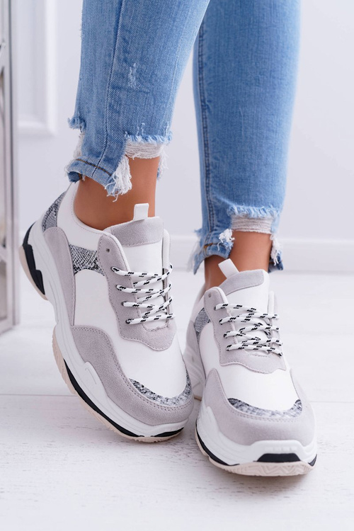 Спортивне жіноче взуття на товстій підошві білі Пам'ятайте