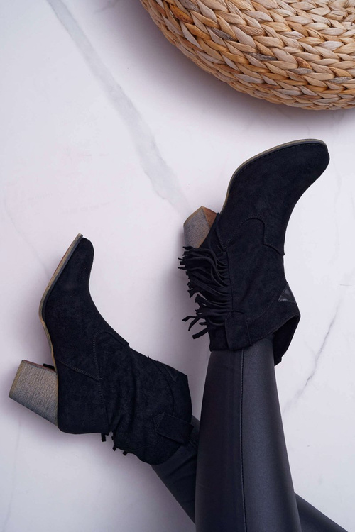 Жіночі ковбойські чоботи з пряжкою чорного кольору Marciapo