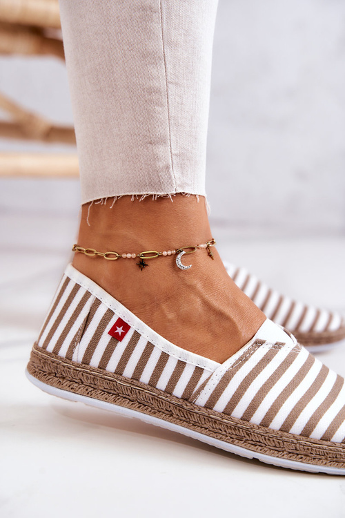Жіночі еспадрільї Big Star Slip-on Stripes FF276029 Бежеві