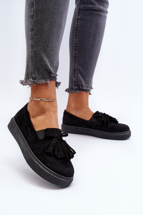 Жіночі чорні еспадрільї з бахромою Elorvia