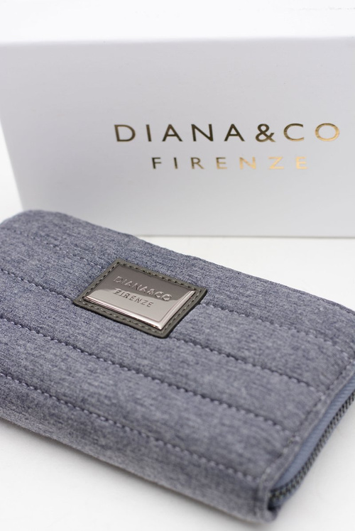 Великий сірий жіночий джинсовий гаманець DIANA&CO