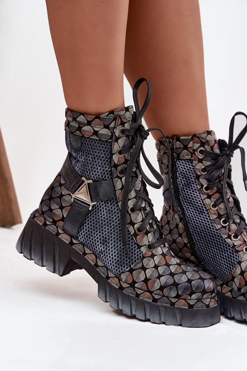 Шкіряні жіночі робочі чоботи Maciejka 07072-03 Мультиколір