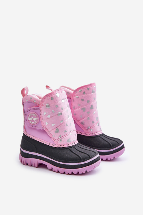 Дитячі зимові черевики на липучці рожеві Lee Cooper LCJ-24-44-2863K