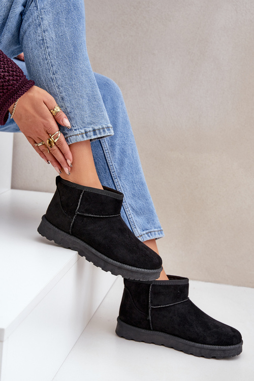 Жіночі Снігоступи З Еко Замші Чорні Noliri