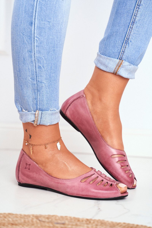 Жіночі балетки Maciejka Leather Pink 03497-15
